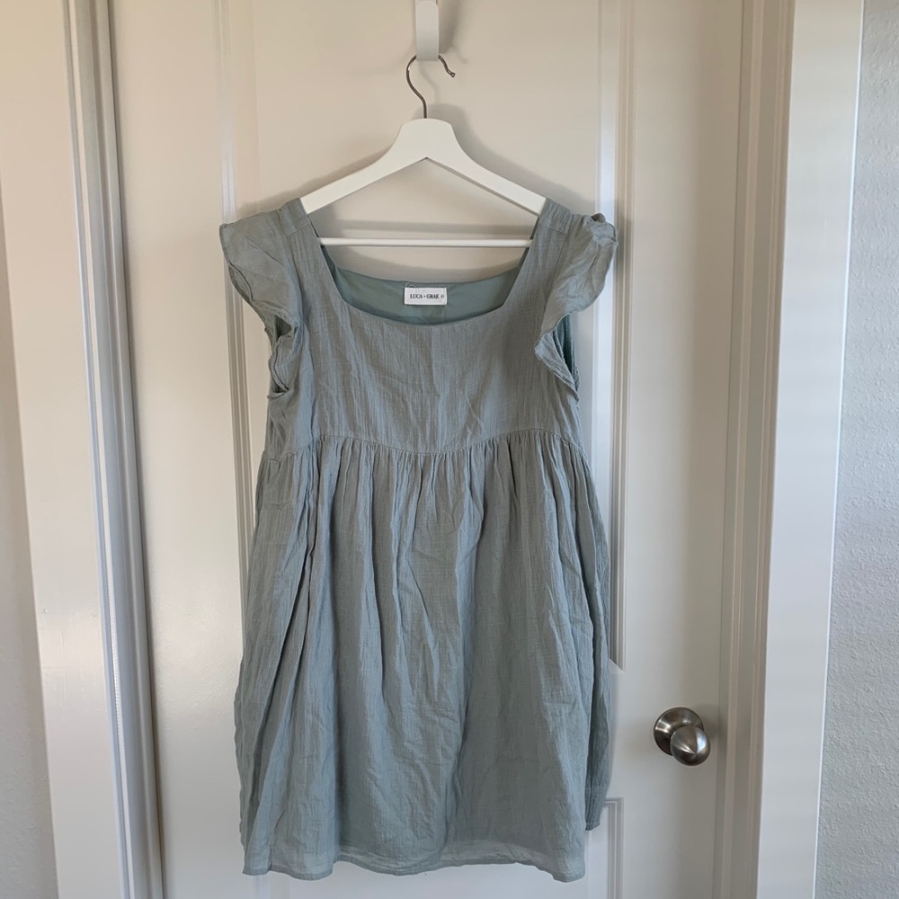 Luca + Grae Mini Ruffle Sleeve Smock Dress